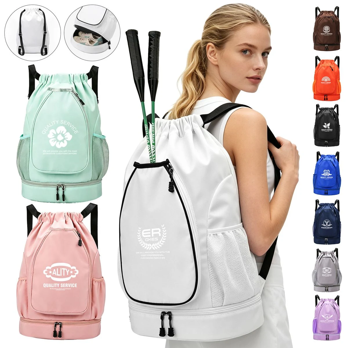 Multi-Functional Drawstring Racket Storage Bag 1