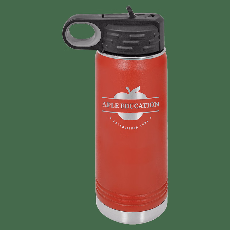 20 oz. Red Laser Engraved Polar Camel Water Bottles
