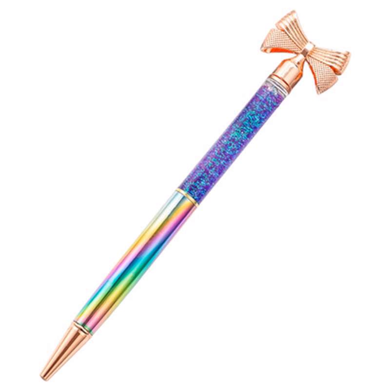 Cute Bow Liquid Glitter Oil Creative Ballpoint Pen