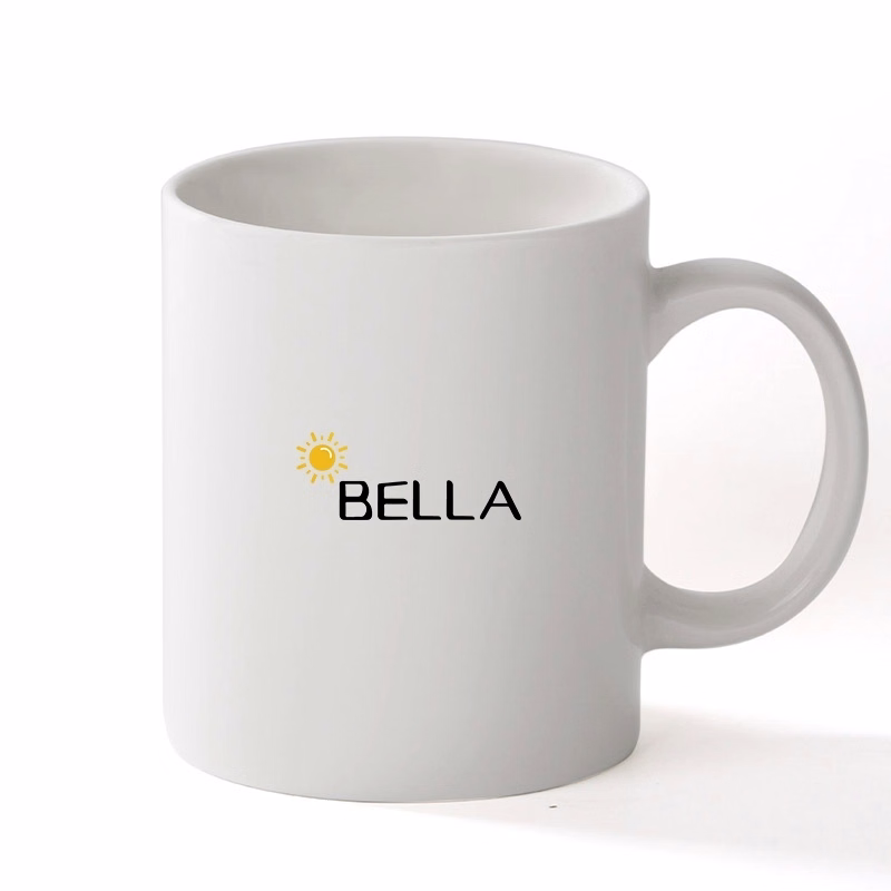 12 Oz White Porcelain Coffee Mugs With Handles