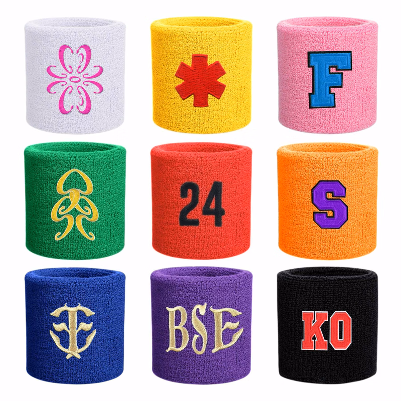 Embroidery Terry Cloth Sports Wristband
