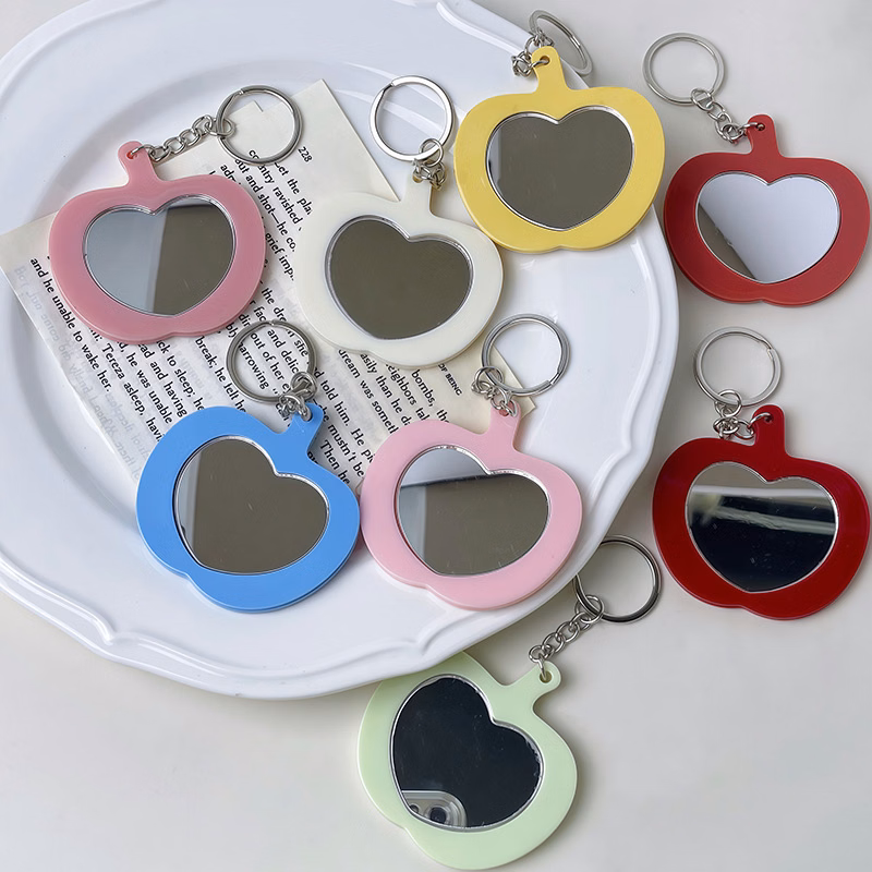 Fruit Shaped Heart Mirror Keychain