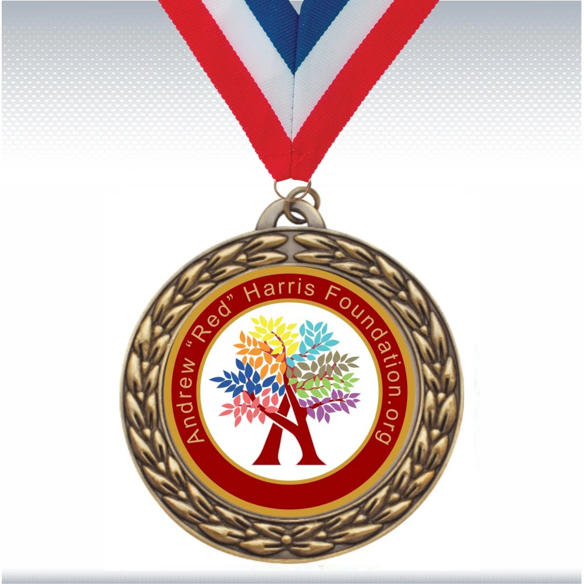 2 3/4" Antique Gold Insert Medal 1