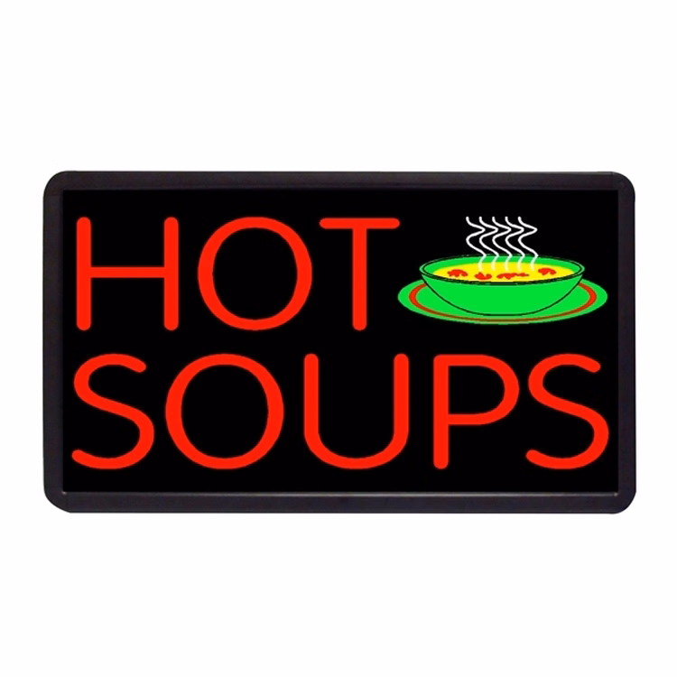 Hot Soup 13" x 24" Simulated Neon Sign