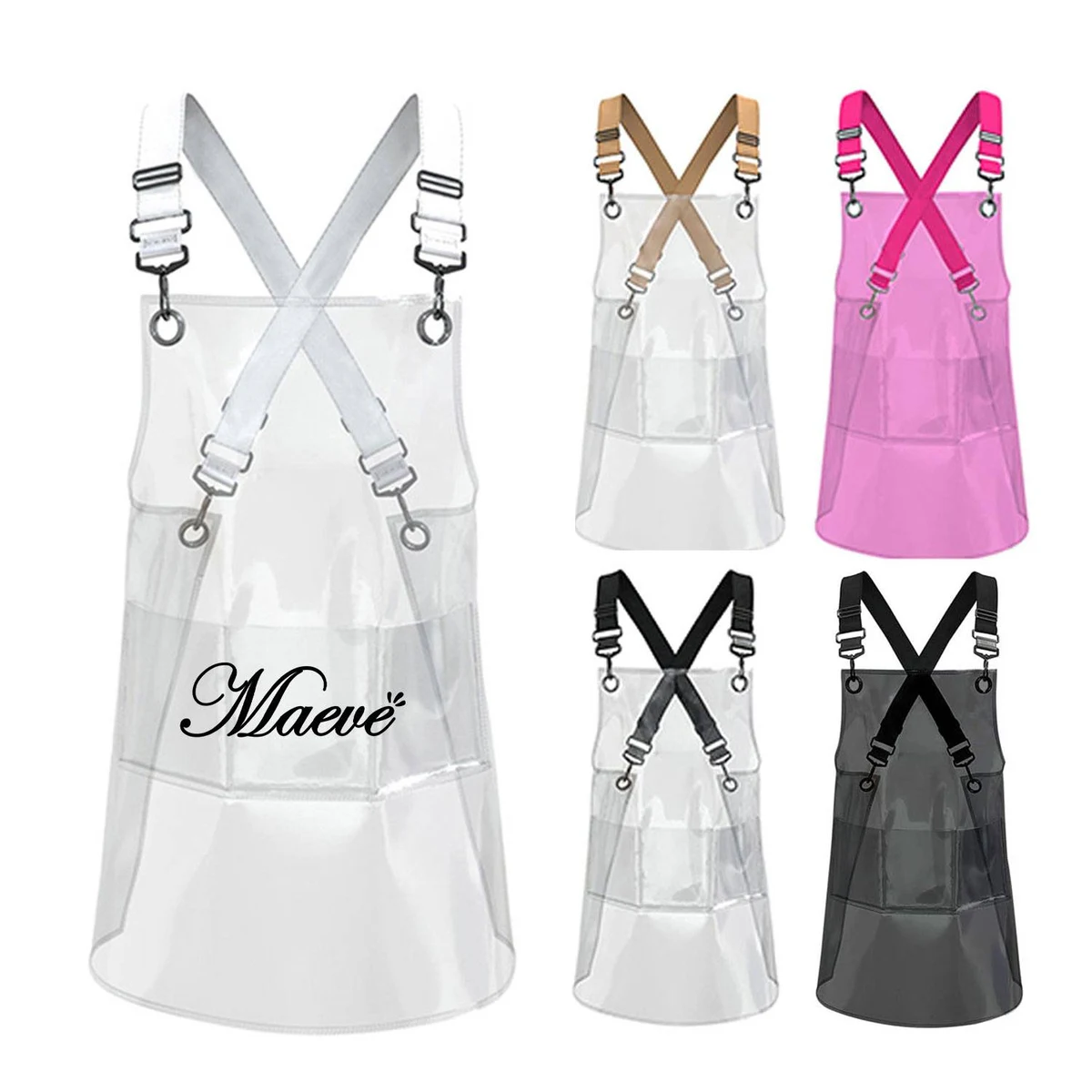 Adjustable Cross-back Salon Apron with 3 Pockets 1
