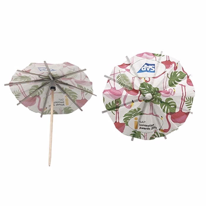 Promotional Custom Party Paper Wooden Picks Toothpick Cocktail Umbrellas For Drink