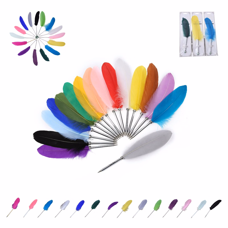 Elegant Feather Quill Pen Ballpoint for Writing