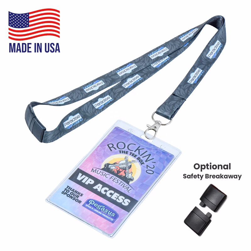 Combo USA Made Dye Sublimated Lanyard w/ ID Badge Holder