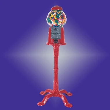 RED DIE CAST IRON GUM BALL MACHINE 1