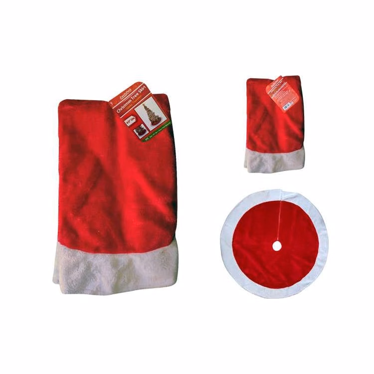 Christmas Tree Skirt 40" - Red and White