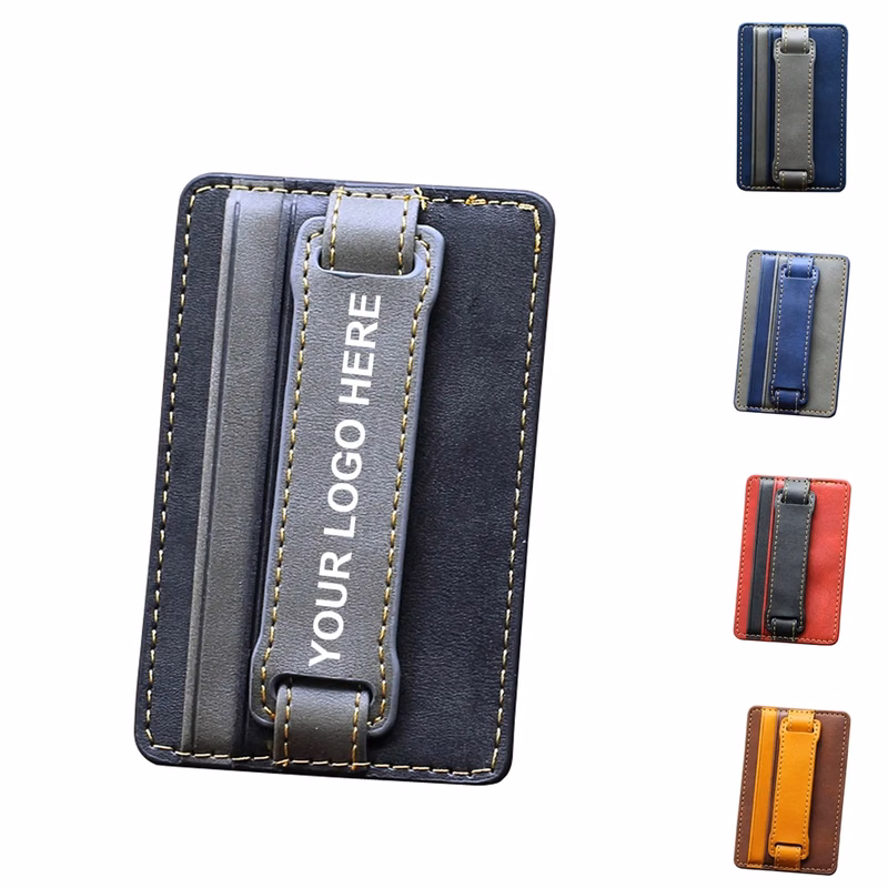 Pu Stick Phone Wallet Holder With Strap