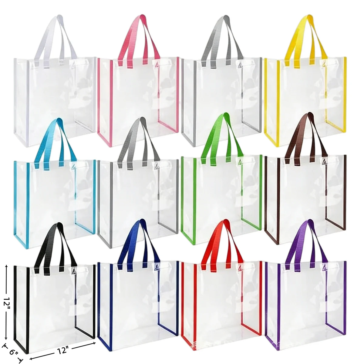 Clear PVC Stadium Tote Bag 12" 1