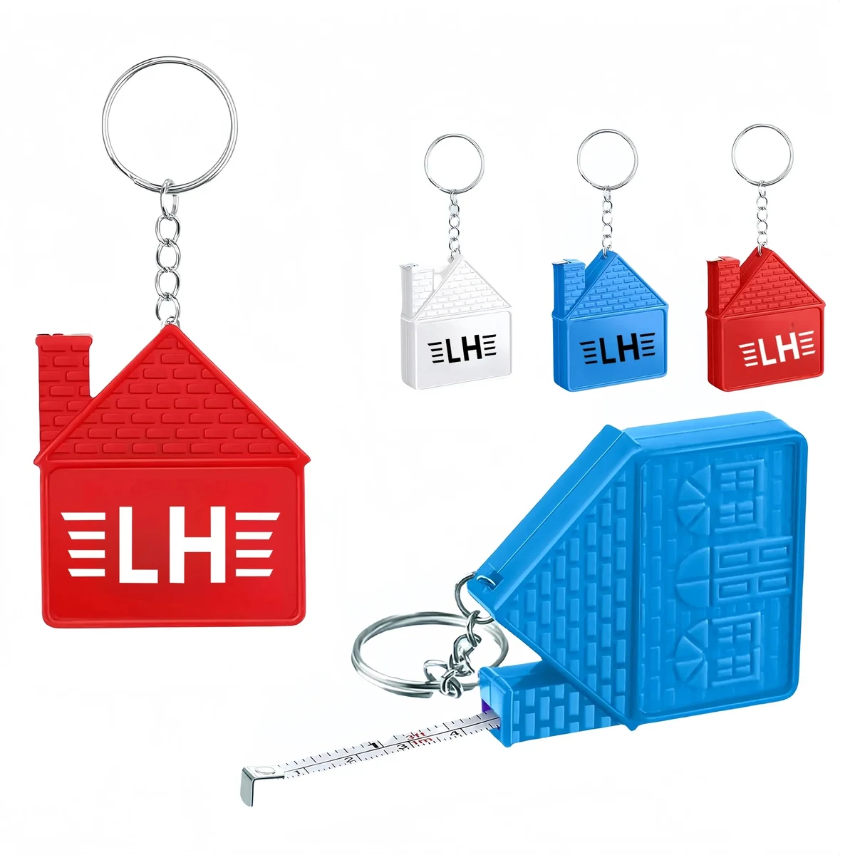 House Shape Keychain With Tape Measure 1