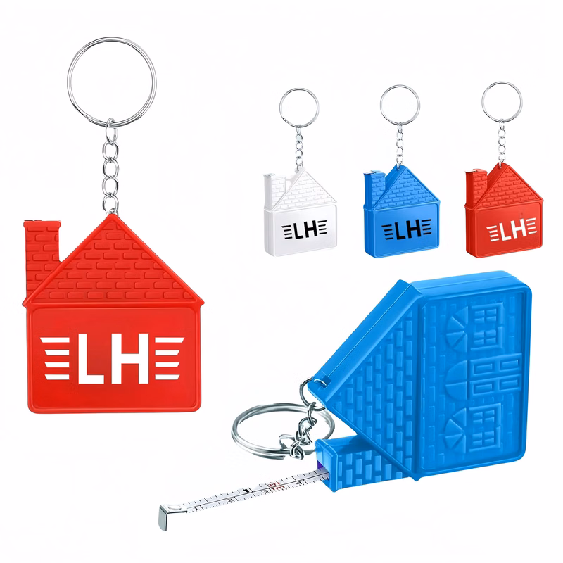 House Shape Keychain With Tape Measure