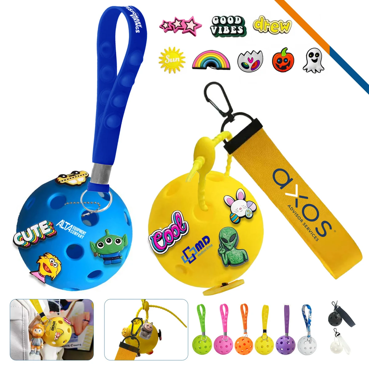 Joyvi Pickleball Custom Decorative Charms Keychain 1