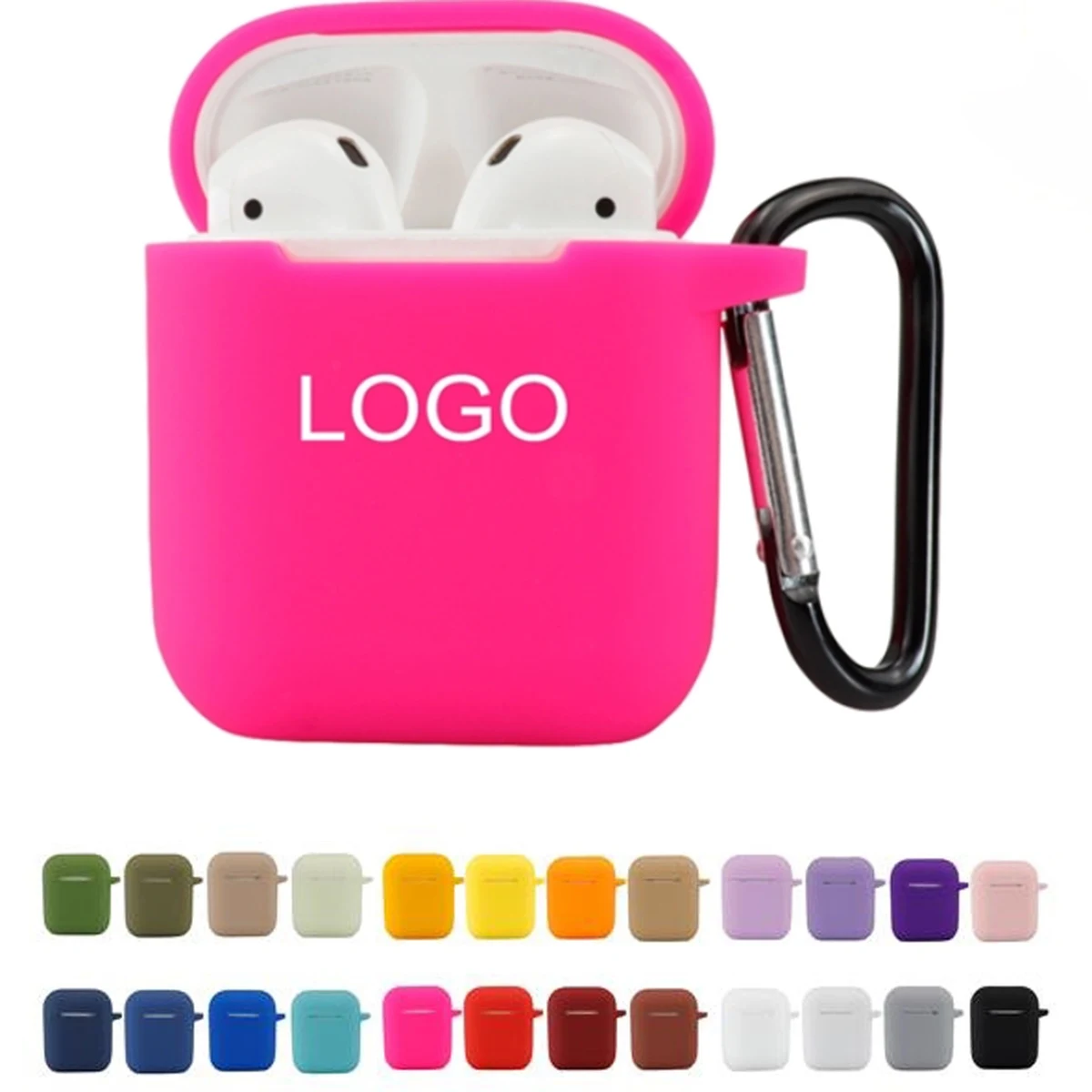 Silicone Earbud Cases With Carabiner 1