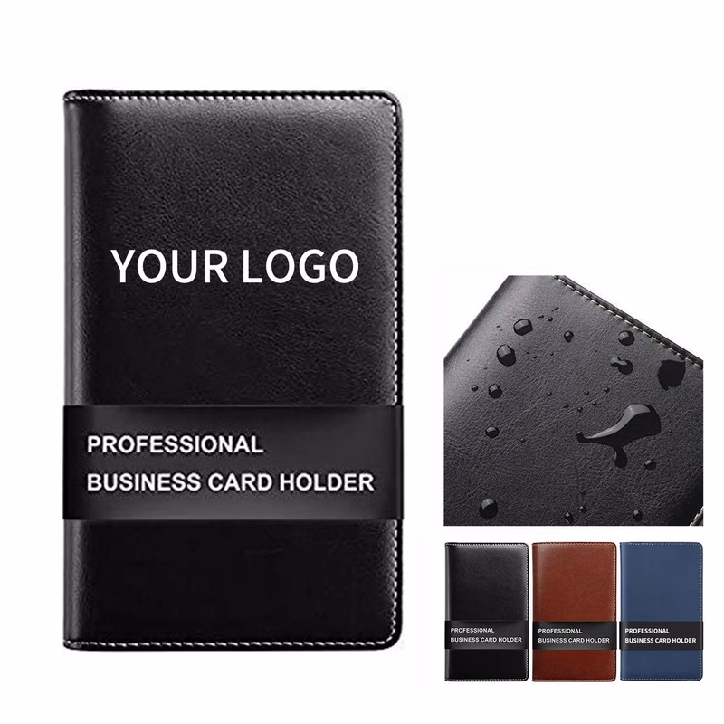 Large Capacity Leather Card Holder Book Style
