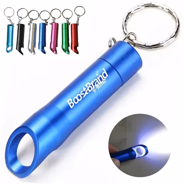 Custom LED Flashlight Keychain with Bottle Opener — Trade Show & Everyday Utility