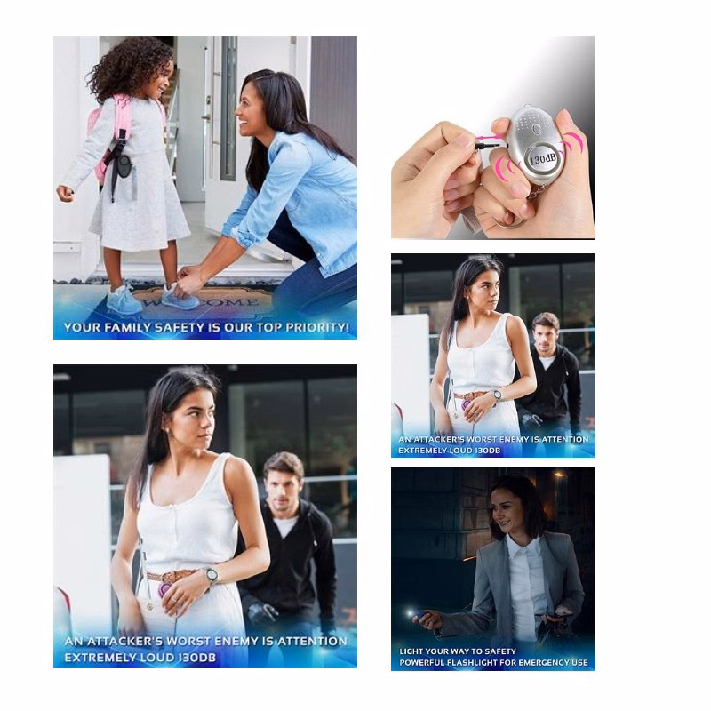 Female emergency alarm keychain