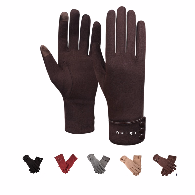 Winter Fleece-Lined Three-Button Flip-Top Thermal Gloves