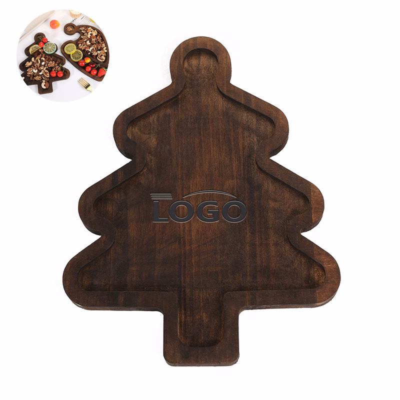 Christmas Wooden Tray with Assorted Snacks and Desserts