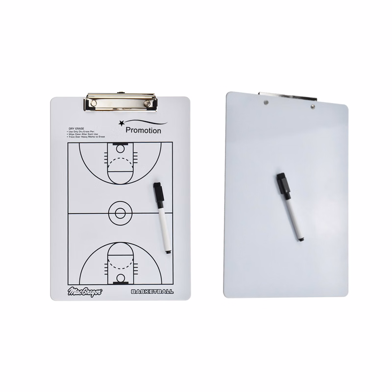 Double-Sided Dry Erase Basketball Coach Clipboard