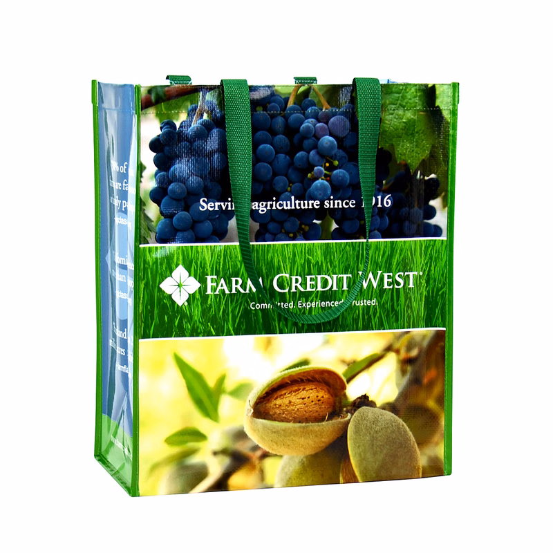 Premium-Quality Laminated Woven Grocery Bag 14"x17"x8"
