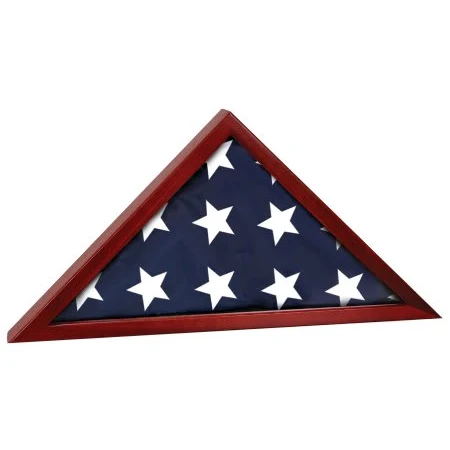 25 1/2" x 12 3/4" Rosewood Finish Flag Display Case 1