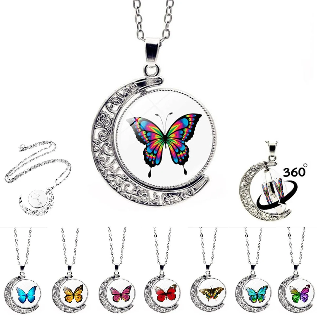 Female Colorful Butterfly Necklace 1