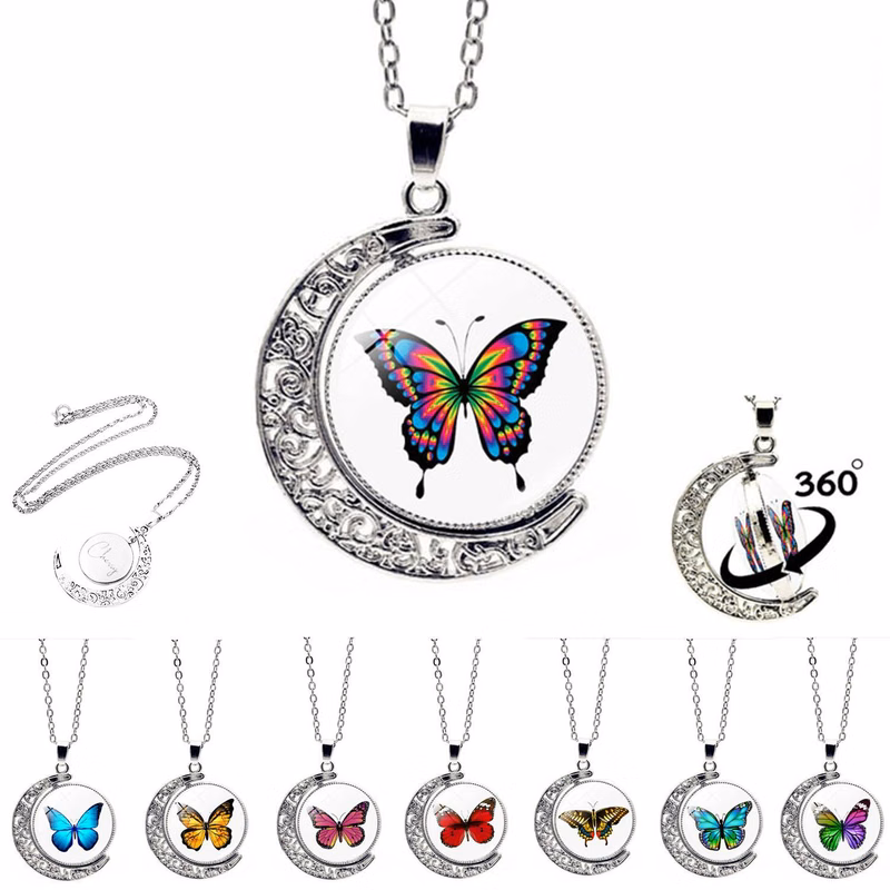 Female Colorful Butterfly Necklace