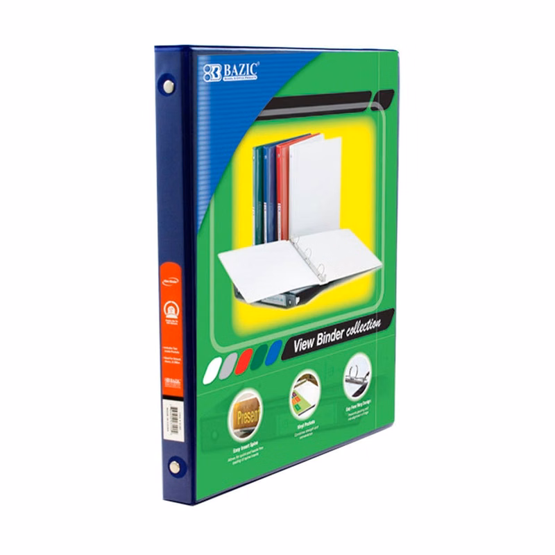 1/2" 3-Ring View Binder - Blue 2 Pockets