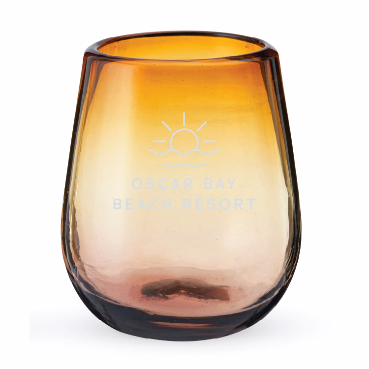 Twine Living® El Ocaso Stemless Recycled Wine Glass, set of 2