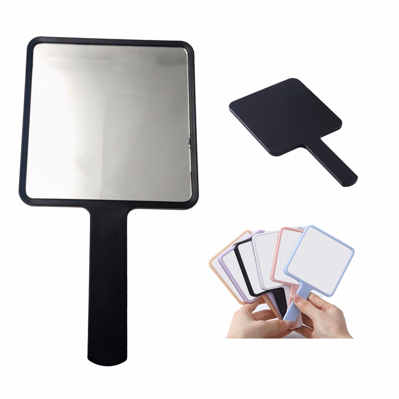 Plastic Hand Held Mirror Square Cosmetic