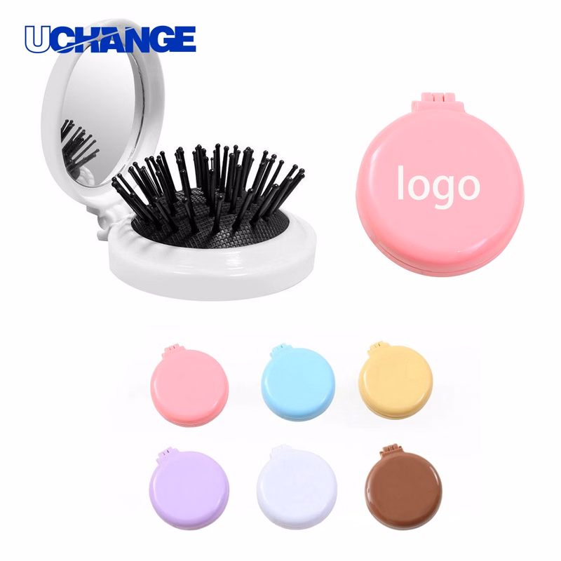 Beauty 2-in-1 Foldable Travel Mirror Hair Brush Tool