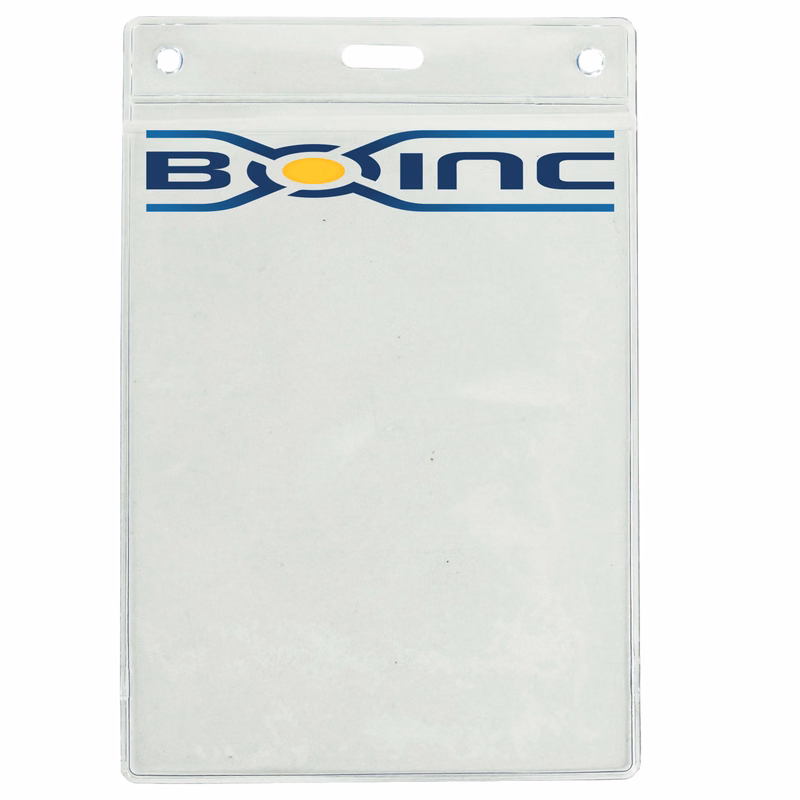 4" H x 3" W inch Printed Badge Holder - Clear Vinyl