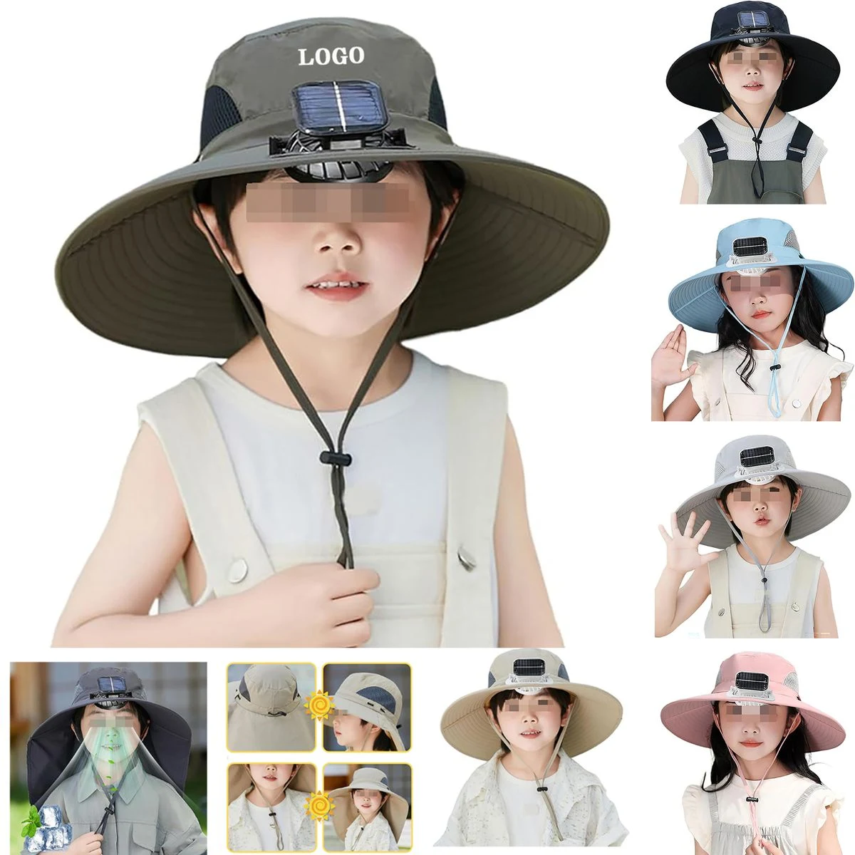 Kids Cooling Fan Hat 1