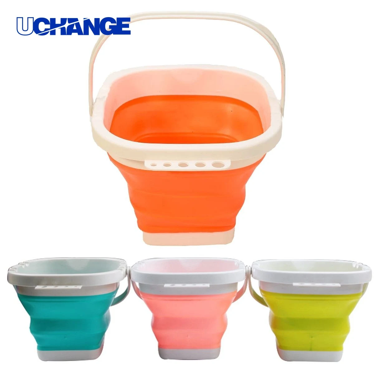 Square Collapsible Silicone Bucket Container for Storage 1