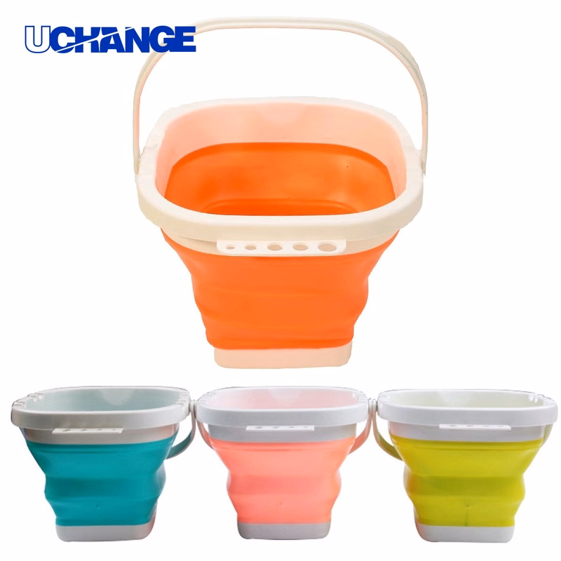 Square Collapsible Silicone Bucket Container for Storage