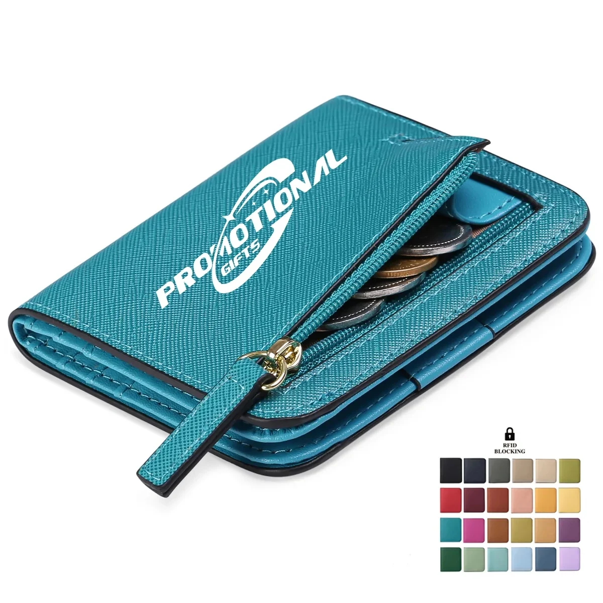 Rfid Blocking Compact Leather Pocket Wallet 1