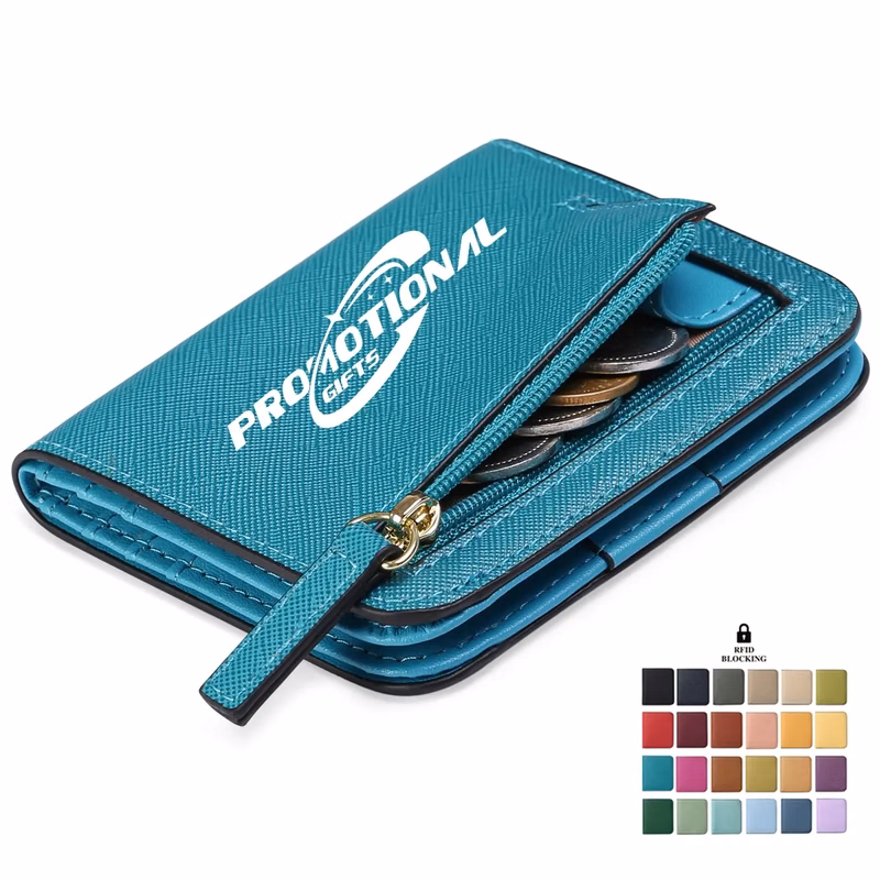 Rfid Blocking Compact Leather Pocket Wallet