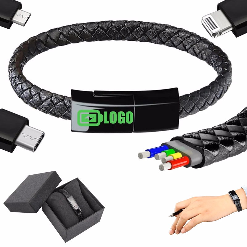 Leather Braided Cords Bracelet Charger