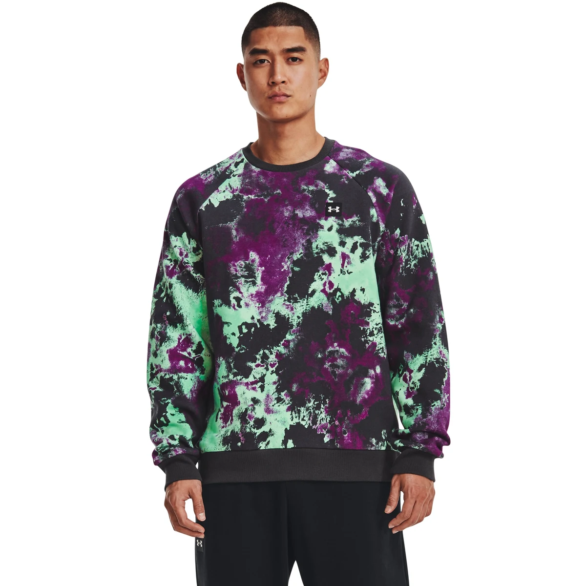 Men's UA Rival Fleece Hyper Dye Crew, custom hoodie or sweatshirt with logo imprint 1