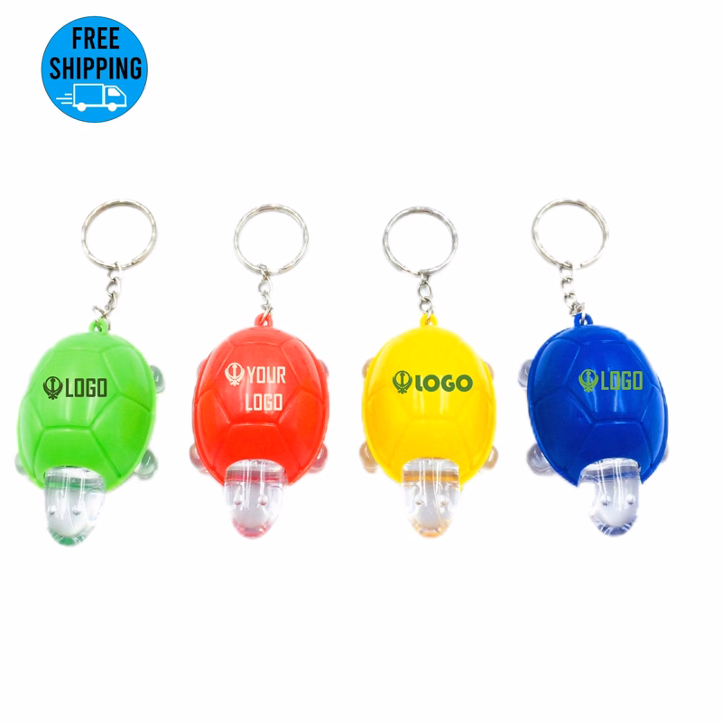 LED turtle shaped flashlight keychain