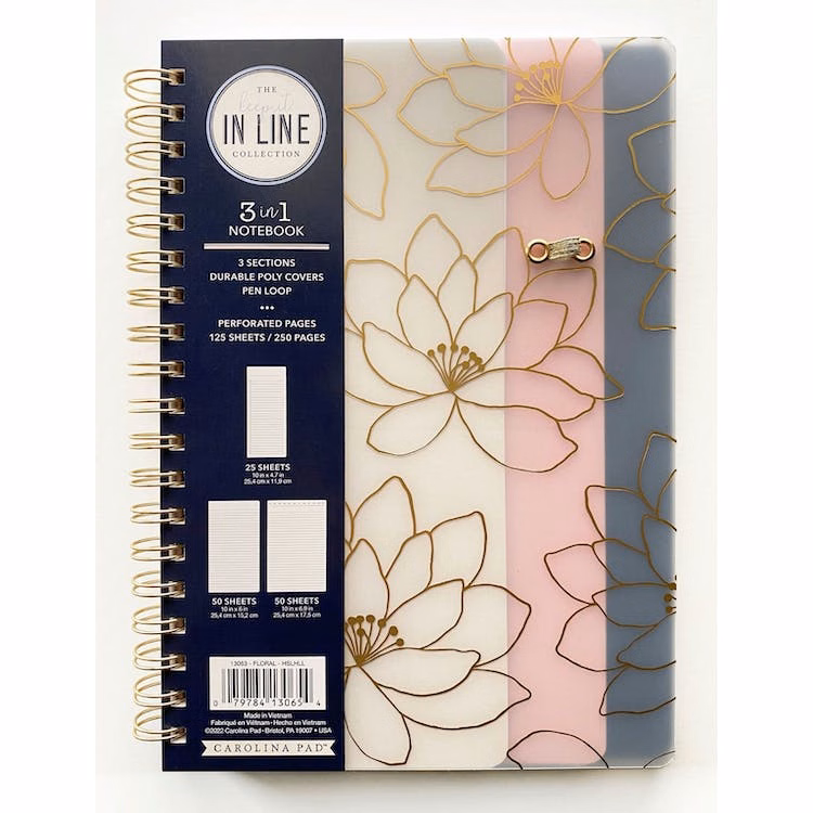 3-in-1 Notebooks - 10" x 7" 125 Sheets