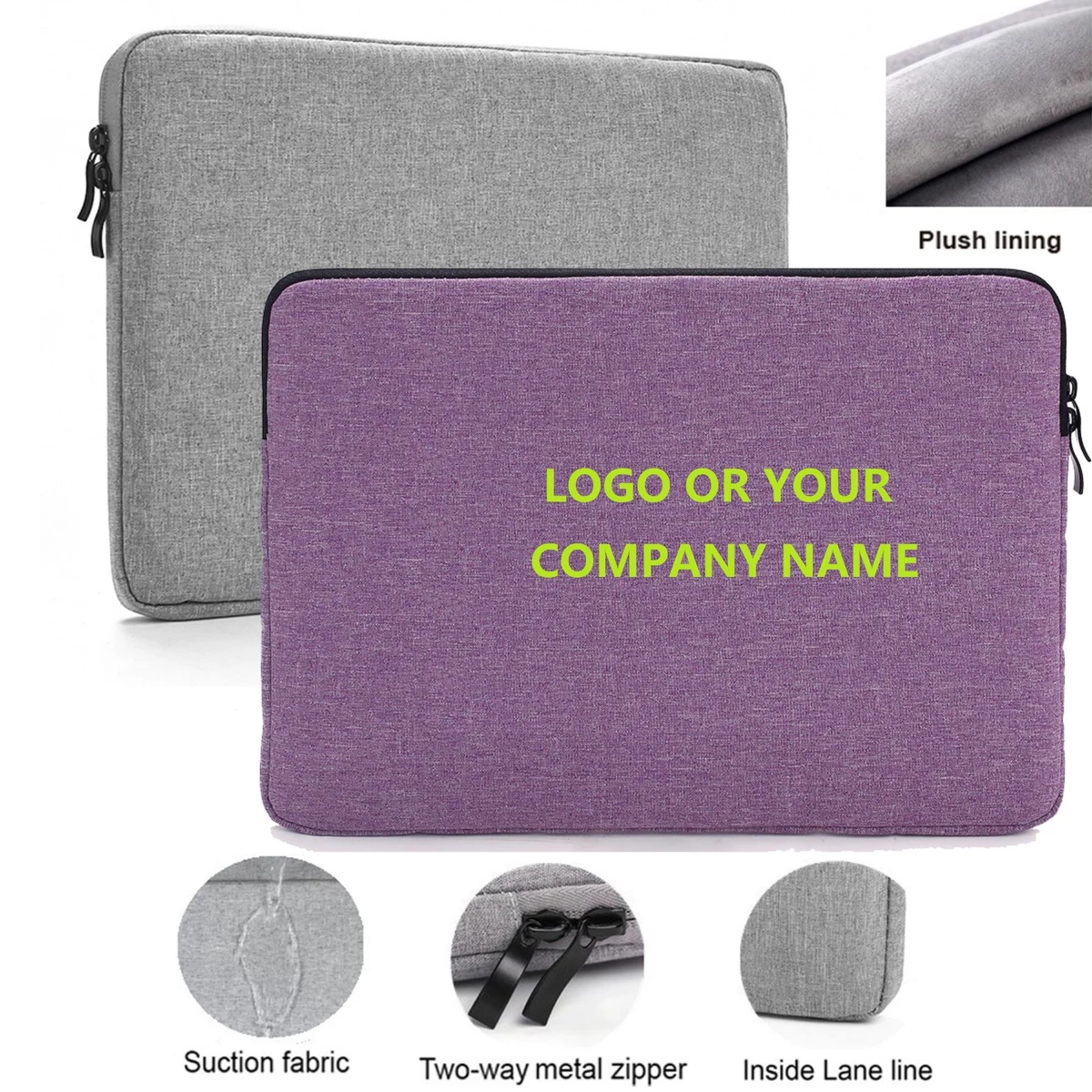 Polyester Laptop Sleeve with Suction Fabric & Plush Interior 1