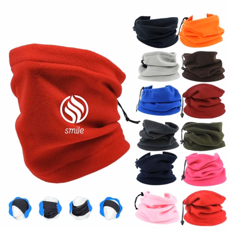 Multifunctional Fleece Winter Neck Gaiter with Drawstring