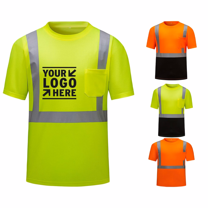 High Visibility Shirts with Pocket Short
