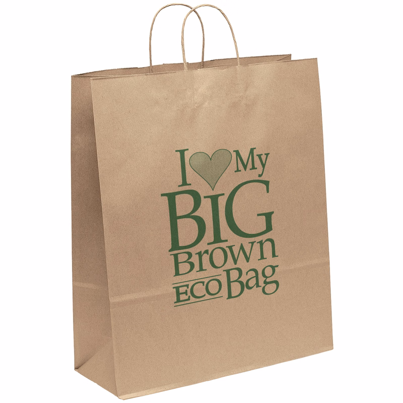 Eco Stephanie - Kraft-Brown Shopper - Flexo Ink Print