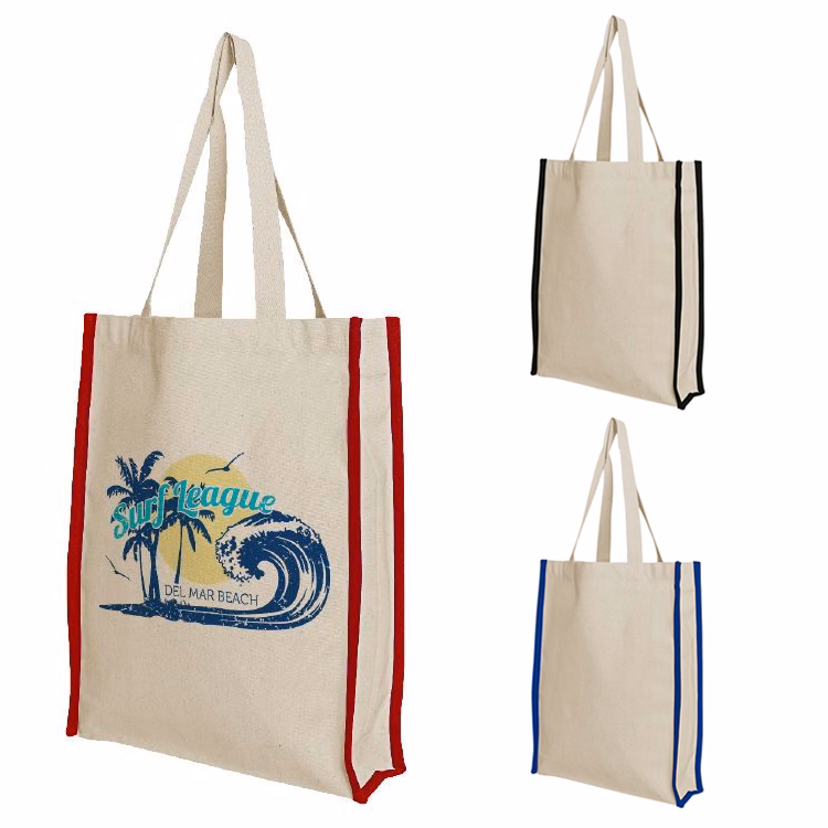 Accent Gusset Colored Cotton Tote