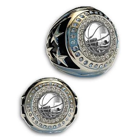 Basketball Championship Bling Ring Silver 1